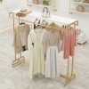 Cintre  | Étagère De Magasin De Vêtements, Présentoir Debout Pour Vêtements Féminins Et Enfants, Espace De Diffusion En Direct, Portant À Deux Barres, Étagère De Présentation, Tringle À Vêtements. Cintre Cintre