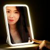 Miroir De Maquillage  | Miroir De Maquillage Led Avec Lumière, Portable Et Pliable, Miroir De Bureau Pour Étudiants En Dortoir, Miroir De Table Pour Femmes. Miroir De Maquillage Miroir De Maquillage