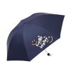 Parapluie Et Équipement De Pluie  | Parapluie Paradise En Bleu Nuit Avec Revêtement En Caoutchouc Noir, Parapluie Anti-Uv, Parapluie Double Usage Pour Le Soleil Et La Pluie, Léger, Portable Et Pliable. Parapluie Et Équipement De Pluie Parapluie Et Équipement De Pluie