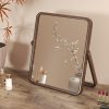 Miroir De Maquillage  | Miroir De Maquillage En Bois Massif, Miroir De Table Pliable, Miroir De Coiffeuse Simple Pour La Maison, Grand Miroir Carré Rétro Pour Chambre À Coucher Féminine. Miroir De Maquillage Miroir De Maquillage