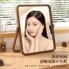 Miroir De Maquillage  | Miroir De Maquillage En Bois Massif, Miroir De Table Pliable, Miroir De Coiffeuse Simple Pour La Maison, Grand Miroir Carré Rétro Pour Chambre À Coucher Féminine. Miroir De Maquillage Miroir De Maquillage