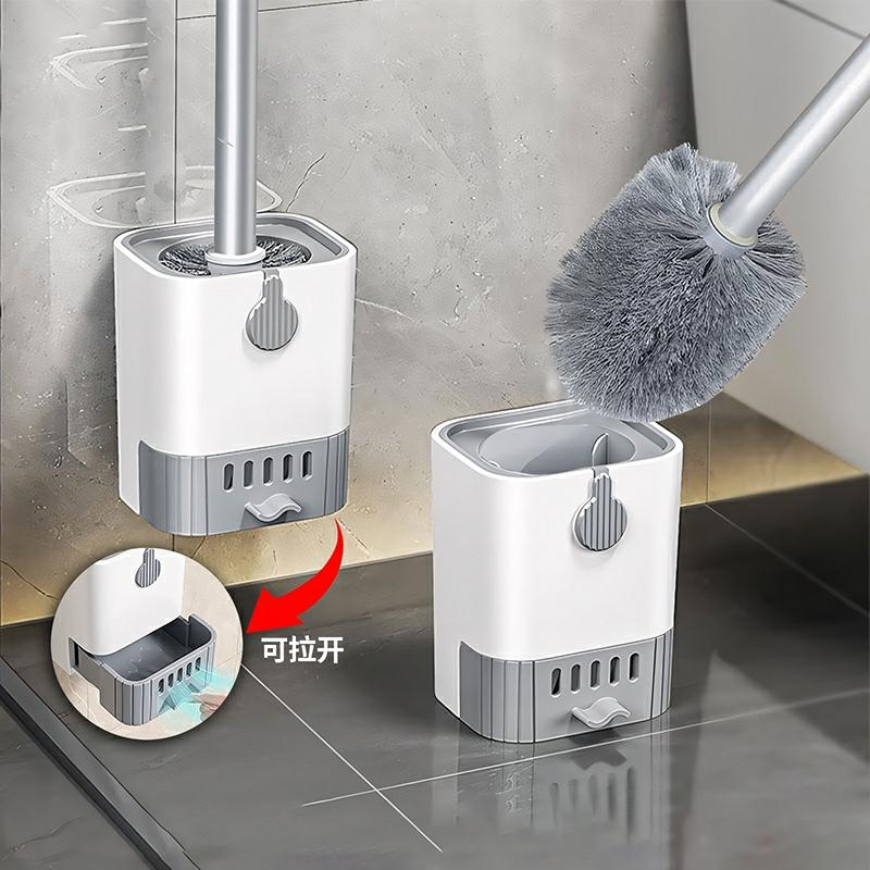 Brosse De Toilette  | Brosse De Toilette Sans Angle Mort, Brosse De Nettoyage Murale À Long Manche Pour Salle De Bain, Ensemble Avec Support Pour Cuvette De Wc. Brosse De Toilette Brosse De Toilette