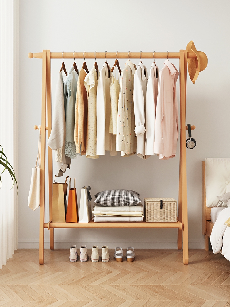 Cintre  | Porte-Manteau En Bois De Hêtre Massif, Portant-Vêtements Debout Pour Chambre À Coucher, Meuble De Rangement En Bois Pour Vêtements Dans Le Salon. Cintre Cintre