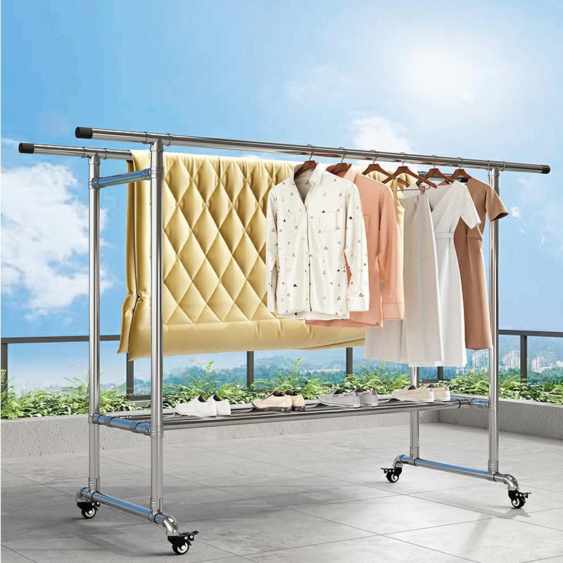 Cintre  | Porte-Vêtements En Acier Galvanisé Pour Balcon, Support De Vêtements À Double Barre, Résistant Au Vent, Idéal Pour L’Intérieur Et L’Extérieur, Parfait Pour Étendre Des Couvertures Et Des Vêtements. Cintre Cintre