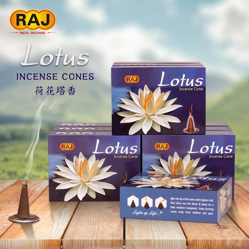 Encens  | Raj Inde Encens Lotus Fleur De Lotus – Encens Fait Main, Importé D’Inde, Produit Authentique, Cônes D’Encens 153. Encens Encens