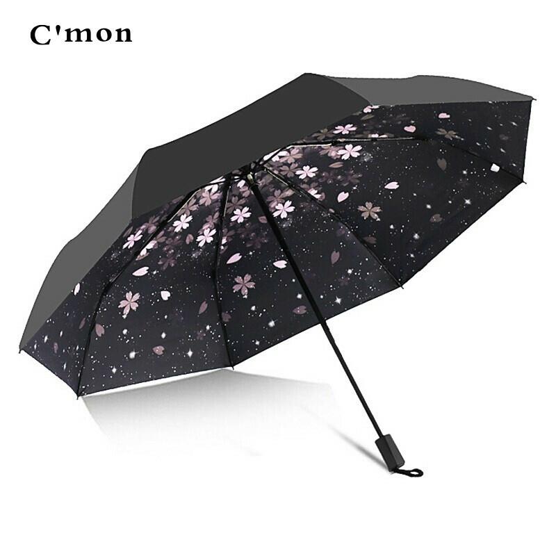 Parapluie Et Équipement De Pluie  | Parapluie De Soleil Cmon Pour Femme, Compact Et Portable, Protection Uv, Parapluie Pliable 2 En 1 Pour Le Soleil Et La Pluie, Super Léger, Parapluie À Cinq Plis. Parapluie Et Équipement De Pluie Parapluie Et Équipement De Pluie